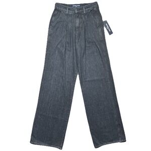 NWT Veronica Beard Mia Wide Leg with Double Pleat Jeans‎ Size 26 Washed Onyx